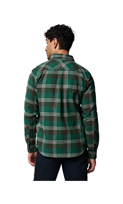 CAMICIA A QUADRI IN FLANELLA ELASTICIZZATA MENS VERDE NERO 